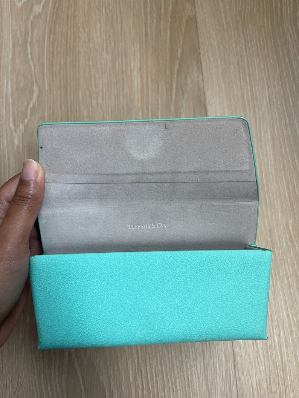 Tiffany & Co. Tiffany Blue Pebbled Leather Cosmetic/Eyewear Case glasses - Picture 3 of 6